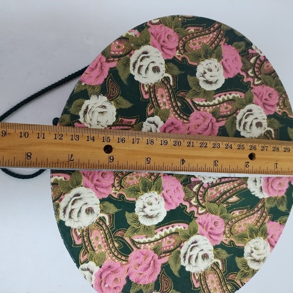 Vintage Oval Floral Lidded Trinket Treasure Box 8 X 7 X 3 Pink White CottageCore - Picture 10 of 11